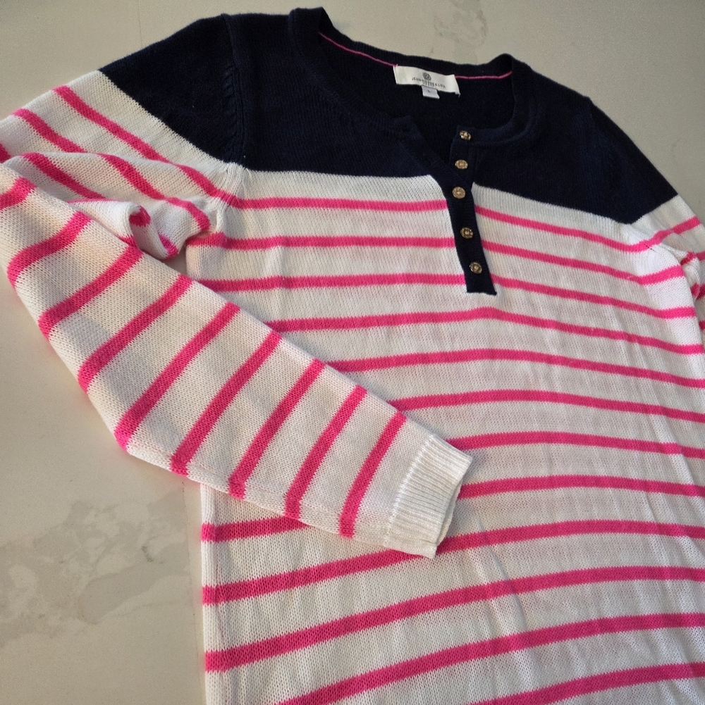 Jean Pierre Klifa Paris Cotton Blend Lightweight Knit Sweater